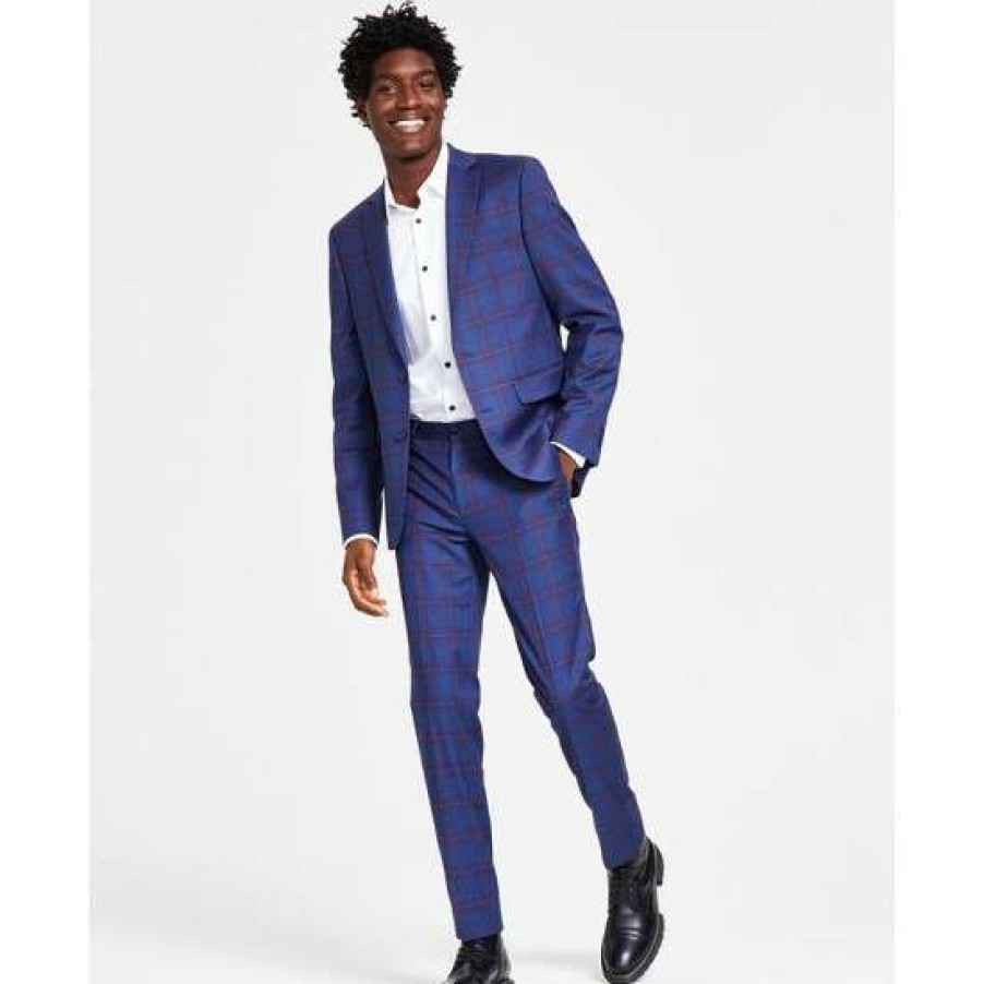 Men INC International Concepts | Budget Inc International Concepts I.N.C. International Concepts Men'S Classic-Fit Tuxedo Shirt & Slim-Fit Plaid Suit Separates, Created For Macy'S