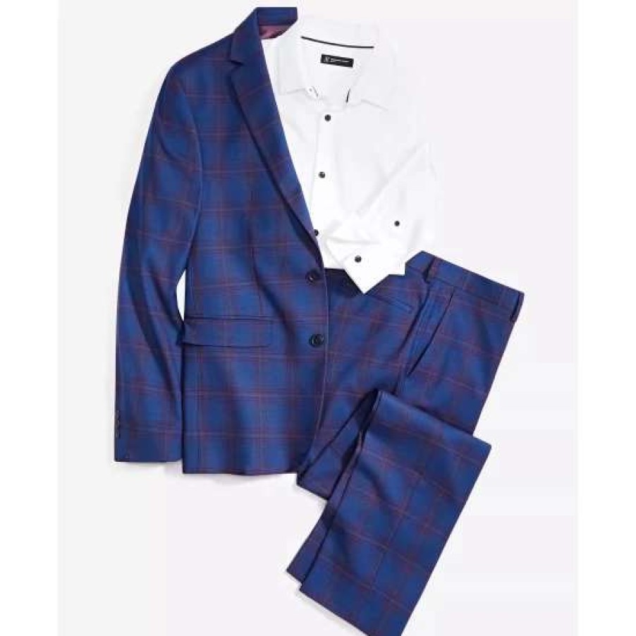 Men INC International Concepts | Budget Inc International Concepts I.N.C. International Concepts Men'S Classic-Fit Tuxedo Shirt & Slim-Fit Plaid Suit Separates, Created For Macy'S