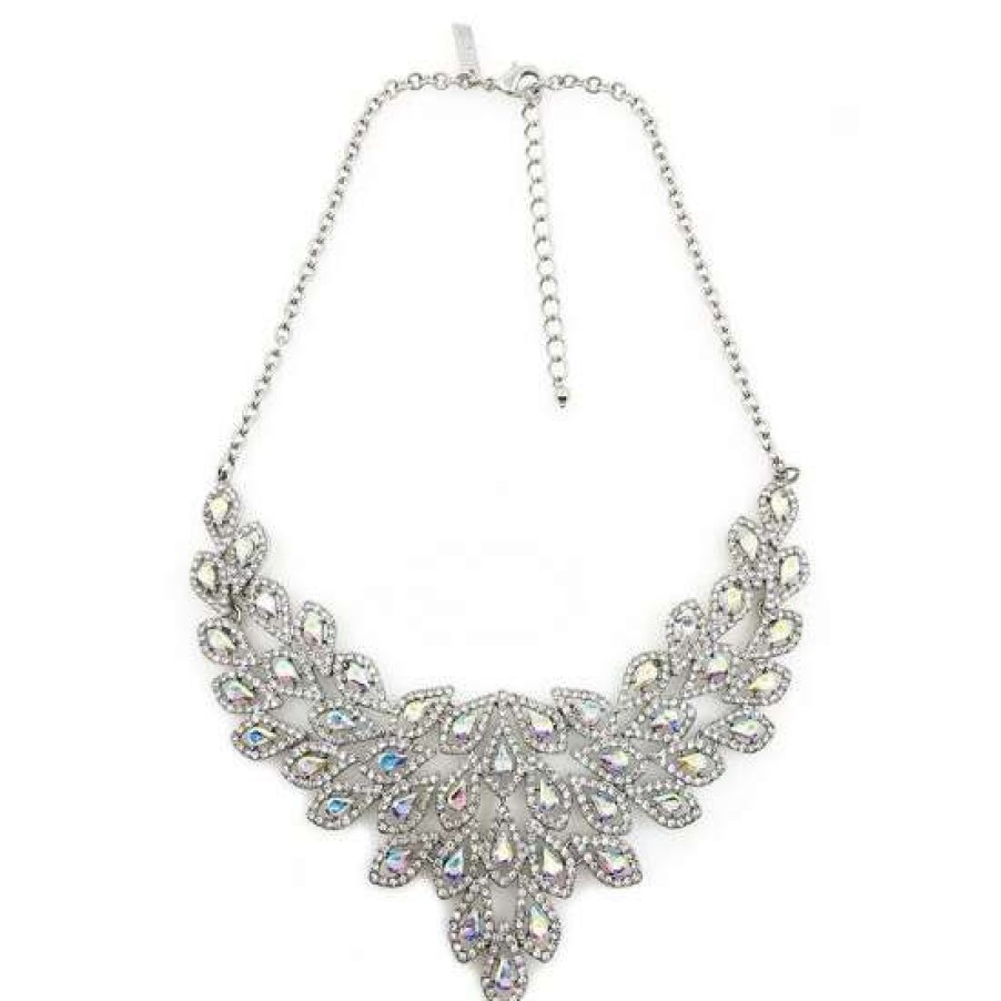 Jewelry & Watches INC International Concepts | Best Sale Inc International Concepts Tone Crystal Teardrop Statement Necklace, 17 + 3 Extender, Created For Macy'S Silver