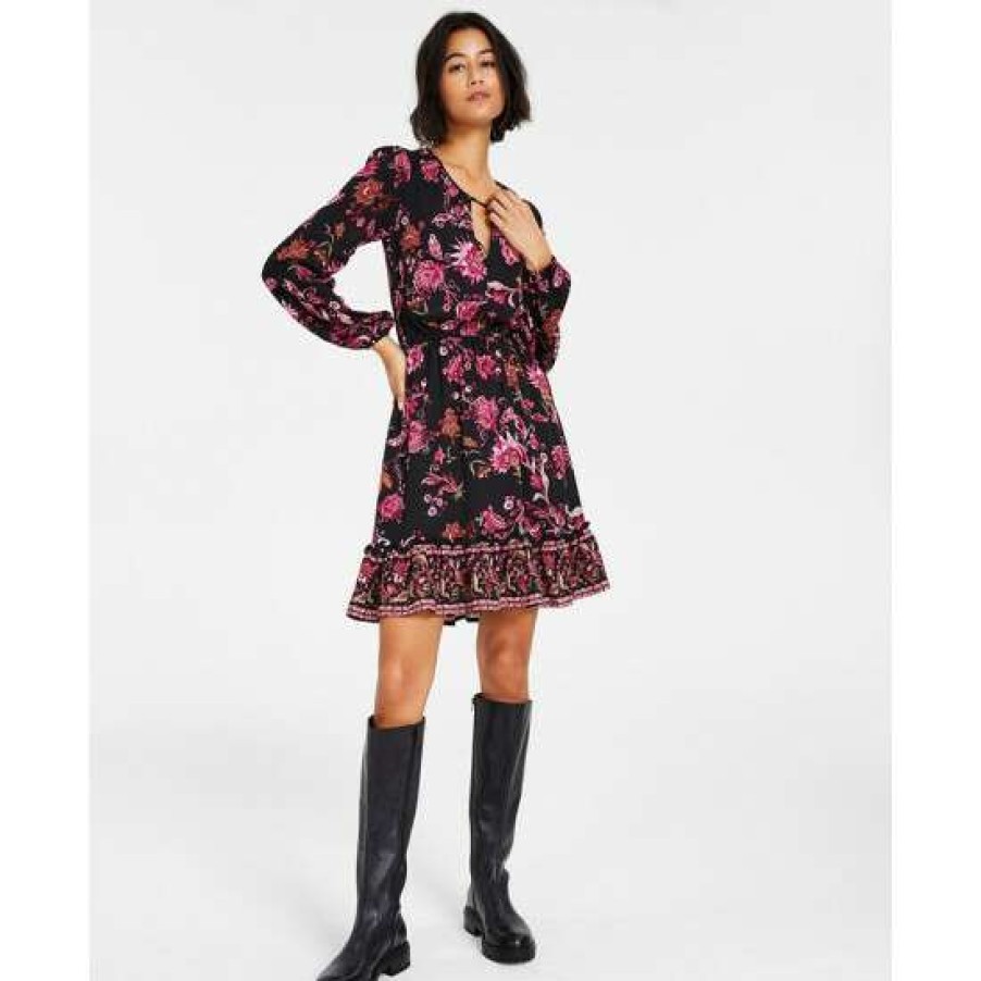 Women INC International Concepts | Brand New Inc International Concepts Women'S Floral-Print Mini Dress, Created For Macy'S Fiona Garden