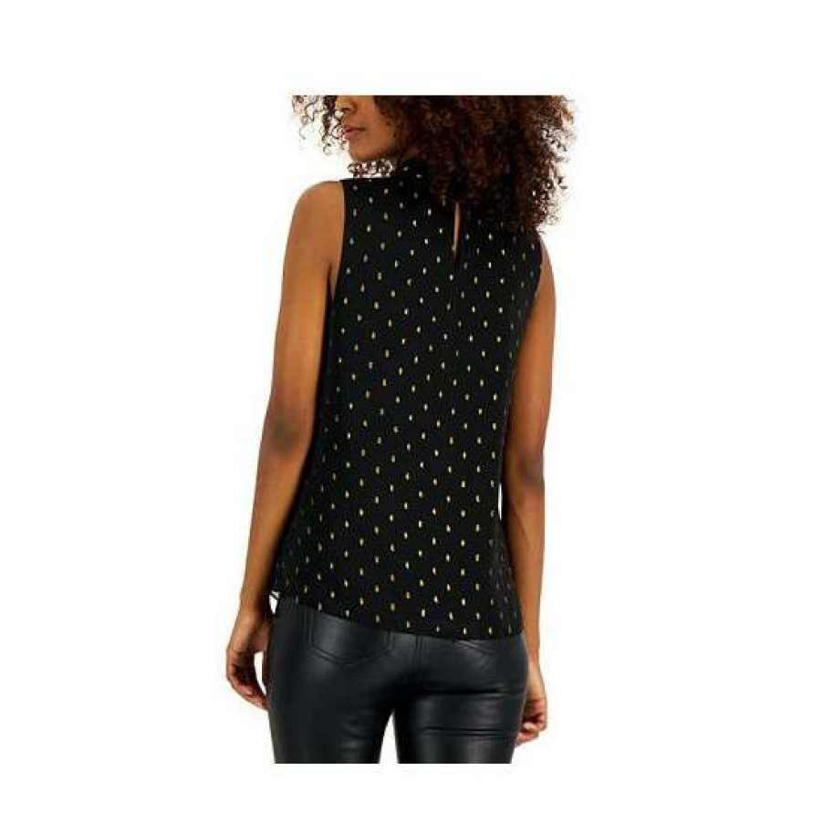 Women INC International Concepts | Cheap Inc International Concepts Women'S Metallic Dot Print Cowl-Neck Sleeveless Top, Created For Macy'S Deep Black