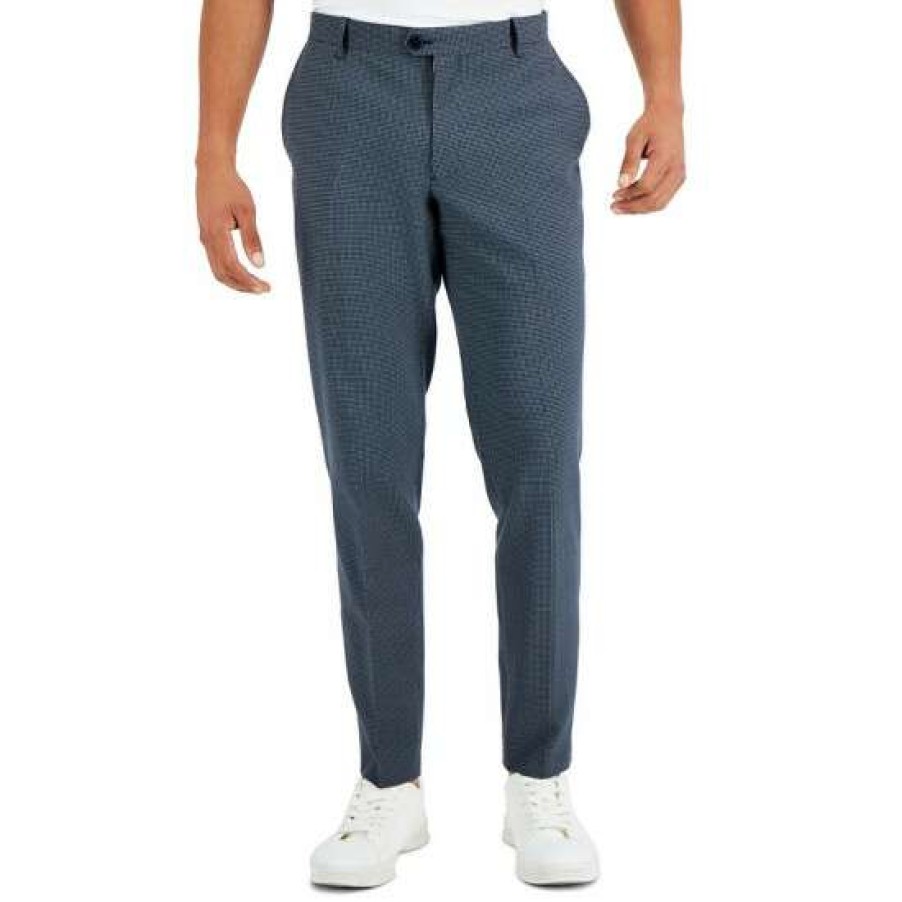 Men INC International Concepts | Hot Sale Inc International Concepts I.N.C International Concepts Men'S Slim-Fit Houndstooth Suit Pants, Created For Macy'S Basic Navy