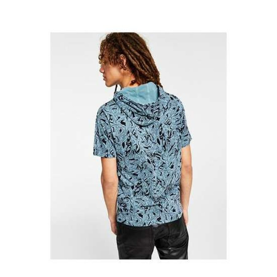 Men INC International Concepts | Best Reviews Of Inc International Concepts I.N.C. International Concepts Men'S Abstract-Print Hooded T-Shirt, Created For Macy'S Goblin Blue