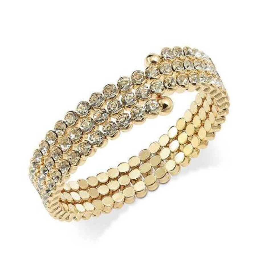 Jewelry & Watches INC International Concepts | Best Pirce Inc International Concepts Tone Crystal Coil Bracelet, Created For Macy'S Gold