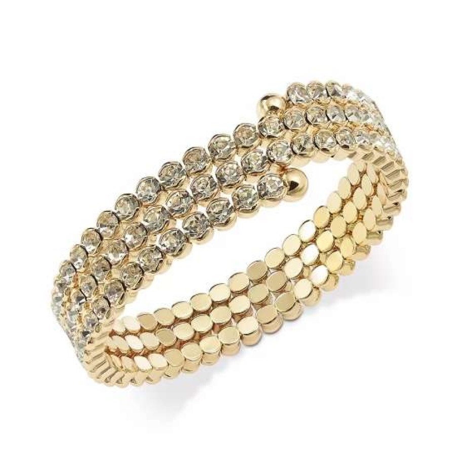 Jewelry & Watches INC International Concepts | Best Pirce Inc International Concepts Tone Crystal Coil Bracelet, Created For Macy'S Gold