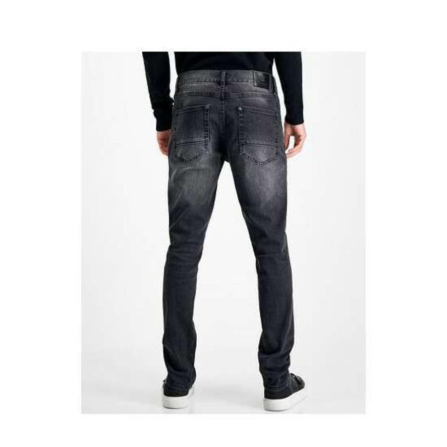 Women INC International Concepts | Brand New Inc International Concepts Men'S Herbie Skinny-Fit Moto Jeans, Created For Macy'S Black Wash