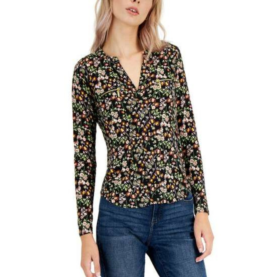 Women INC International Concepts | Top 10 Inc International Concepts Petite Printed Zip-Pocket Top, Created For Macy'S Diana Ditsy