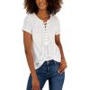 Women INC International Concepts | Deals Inc International Concepts Women'S Lace-Up Crewneck T-Shirt, Created For Macy'S