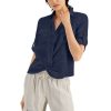 Women INC International Concepts | Promo Inc International Concepts Women'S Linen Twist-Hem Blouse, Created For Macy'S