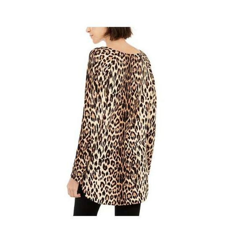 Women INC International Concepts | Best Deal Inc International Concepts Petite Leopard-Print Shirttail-Hem Tunic Sweater, Created For Macy'S