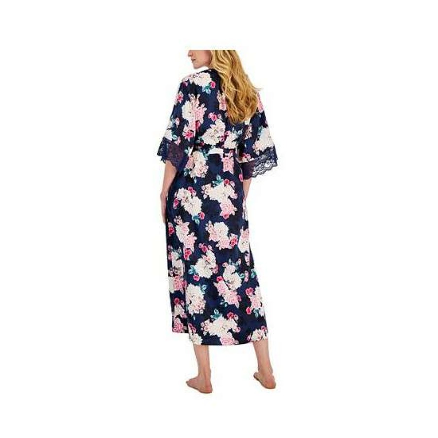 Women INC International Concepts | Best Sale Inc International Concepts Women'S Bouquet Lace-Trim Long Wrap Robe, Created For Macy'S Bouquet Floral