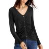 Women INC International Concepts | Top 10 Inc International Concepts Women'S Ruched Button Detail Long-Sleeve Top, Created For Macy'S