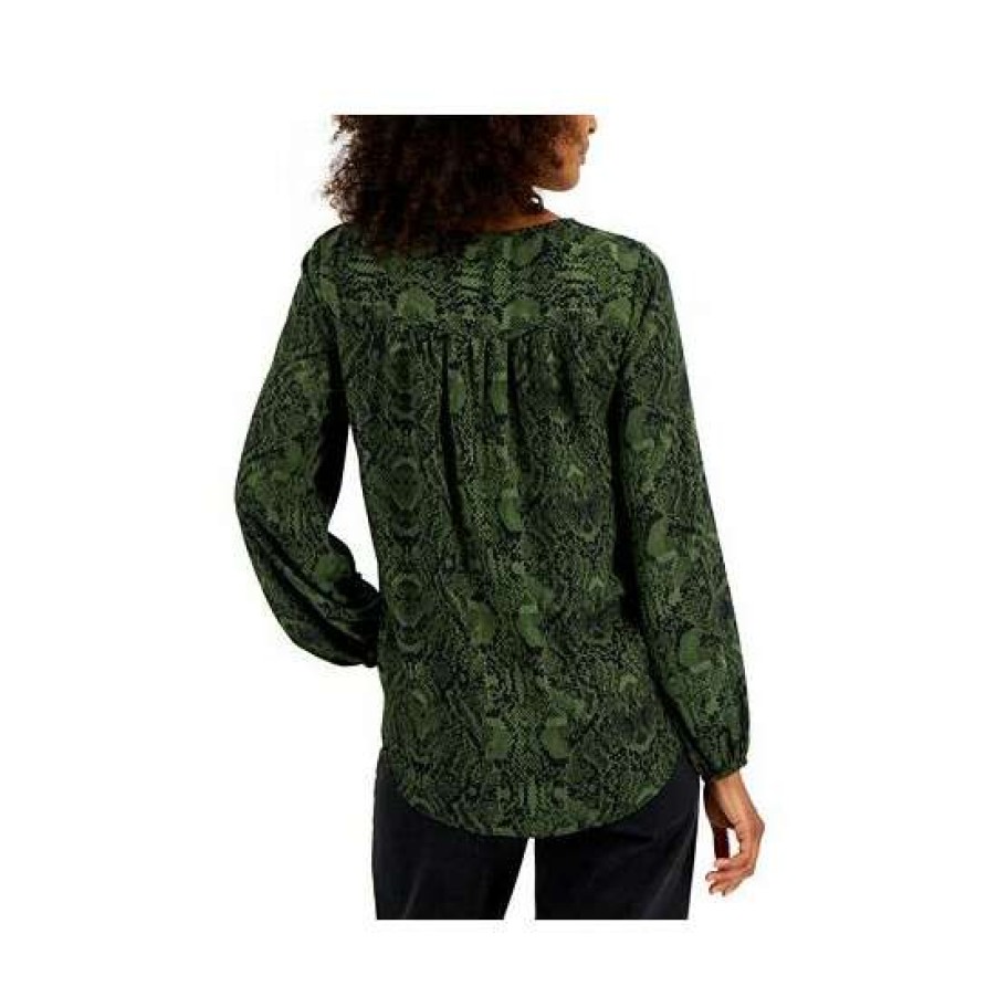 Women INC International Concepts | Budget Inc International Concepts Women'S Snakeskin-Print Hardware-Trim Blouse, Created For Macy'S Desert Snake