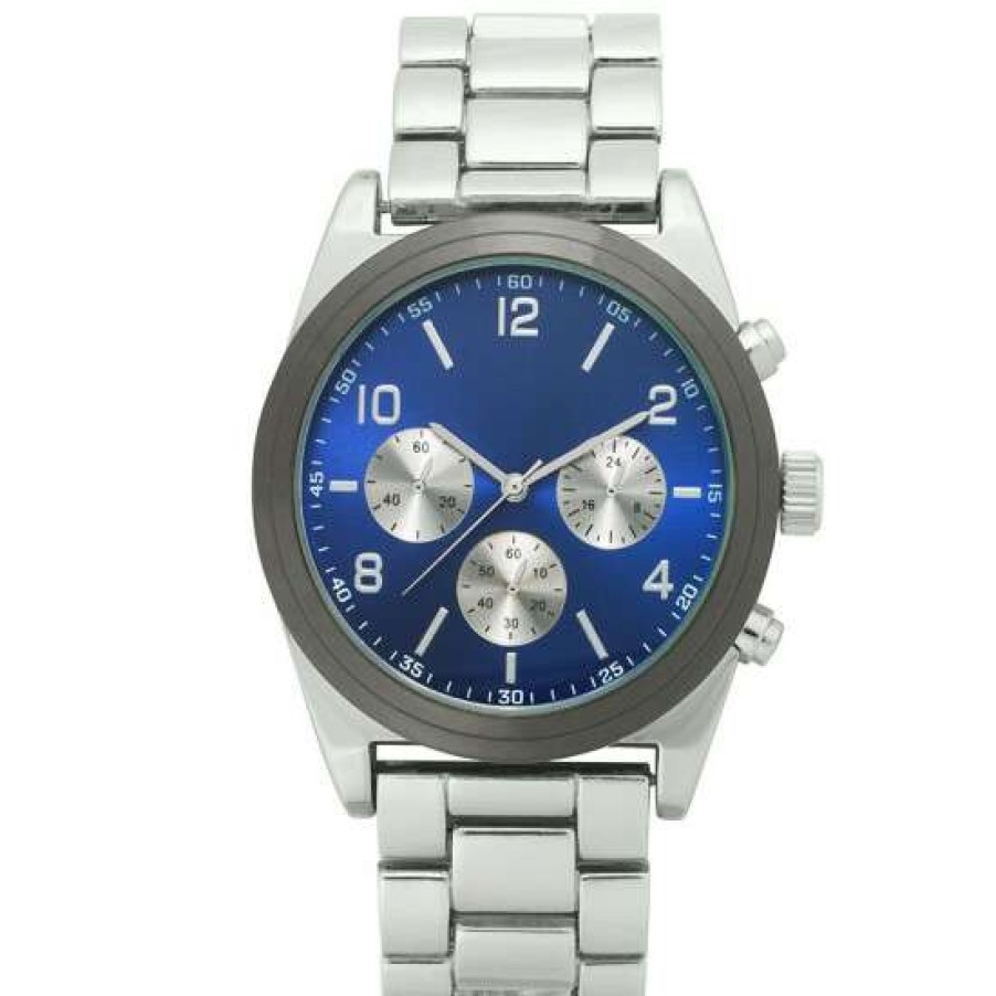 Jewelry & Watches INC International Concepts | Best Sale Inc International Concepts Men'S Tone Bracelet Watch 49Mm, Created For Macy'S Silver