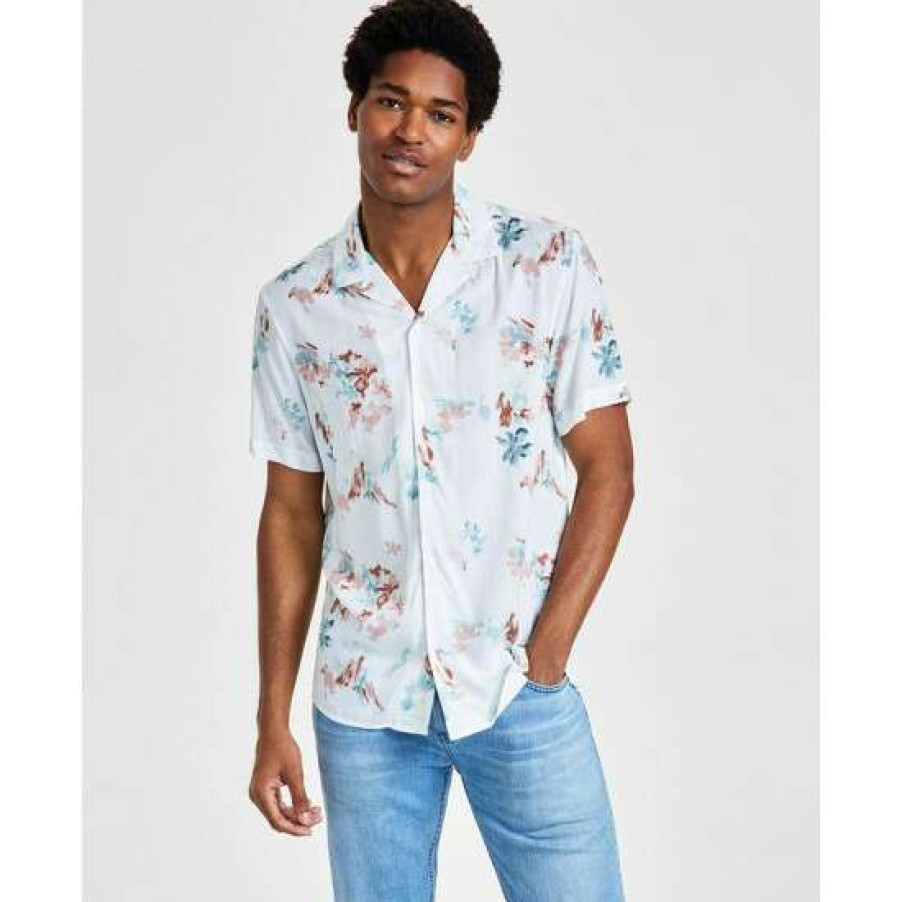 Men INC International Concepts | Best Reviews Of Inc International Concepts Men'S Jason Classic-Fit Short-Sleeve Abstract Print Camp Shirt, Created For Macy'S