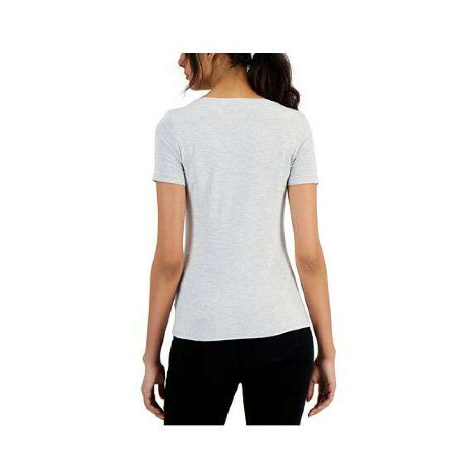 Women INC International Concepts | Promo Inc International Concepts Women'S Heather Scoop-Neck T-Shirt, Created For Macy'S Heather Belle Grey