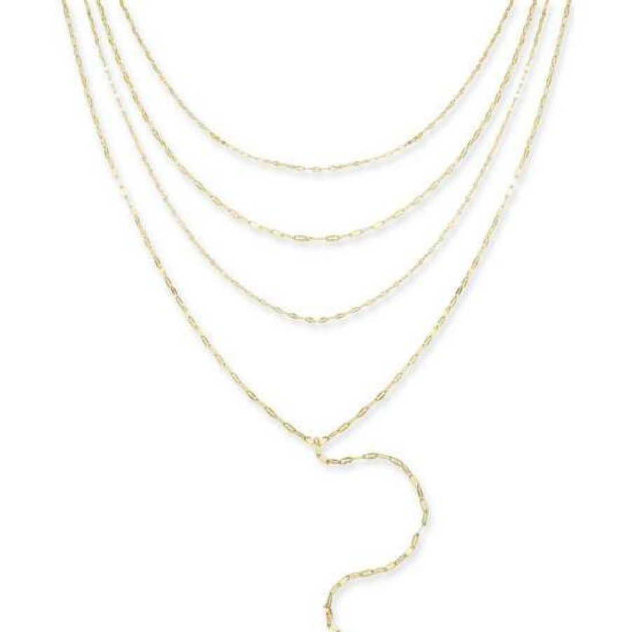 Jewelry & Watches INC International Concepts | Top 10 Inc International Concepts Tone Shimmer Chain Multi-Row Necklace, 16 + 3 Extender, Created For Macy'S Gold