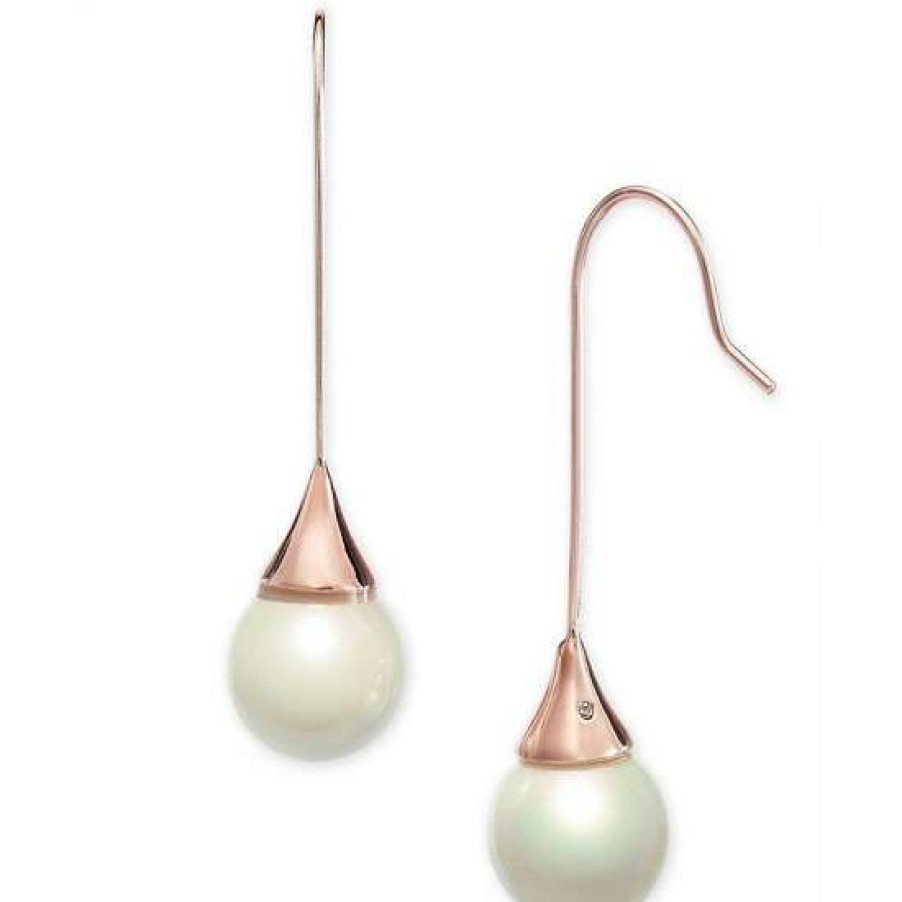 Jewelry & Watches INC International Concepts | Best Reviews Of Inc International Concepts Imitation Pearl Drop Earrings, Created For Macy'S Rose Gold