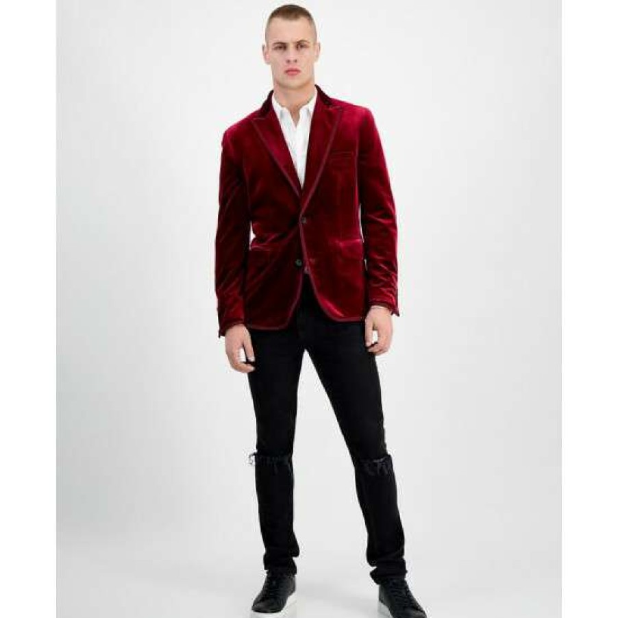 Men INC International Concepts | Brand New Inc International Concepts Men'S Anthony Slim-Fit Velvet Blazer, Created For Macy'S