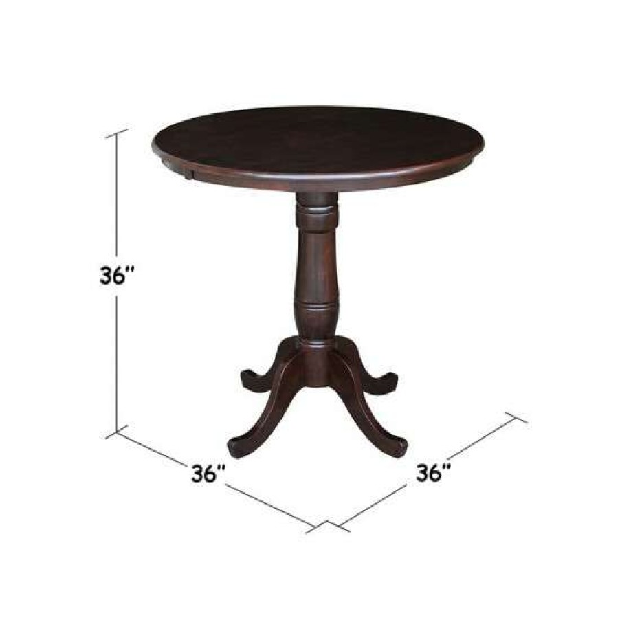 Furniture INC International Concepts | Brand New International Concepts 36 Round Top Pedestal Table 34.9H Coffee Bean