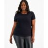 Women INC International Concepts | Buy Inc International Concepts Plus Size Ribbed Crewneck T-Shirt, Created For Macy'S