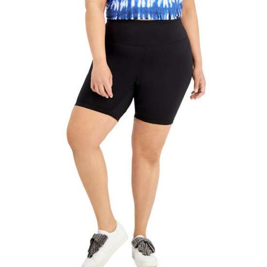 Women INC International Concepts | Wholesale Inc International Concepts Plus Size Compression Bike Shorts, Created For Macy'S Deep Black