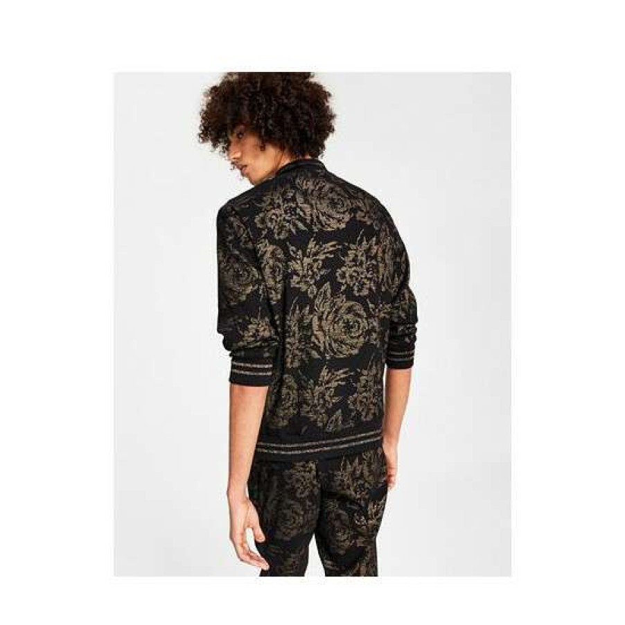 Men INC International Concepts | Buy Inc International Concepts Men'S Duran Classic-Fit Floral Jacquard Tracksuit Jacket, Created For Macy'S Deep Black