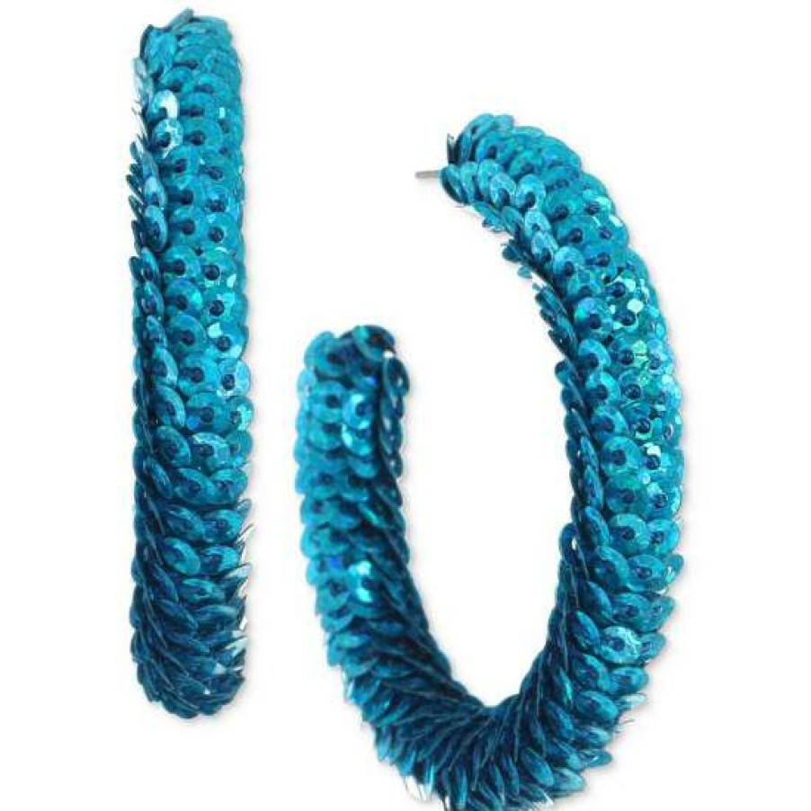 Jewelry & Watches INC International Concepts | Hot Sale Inc International Concepts Color Sequin C-Hoop Earrings, Created For Macy'S