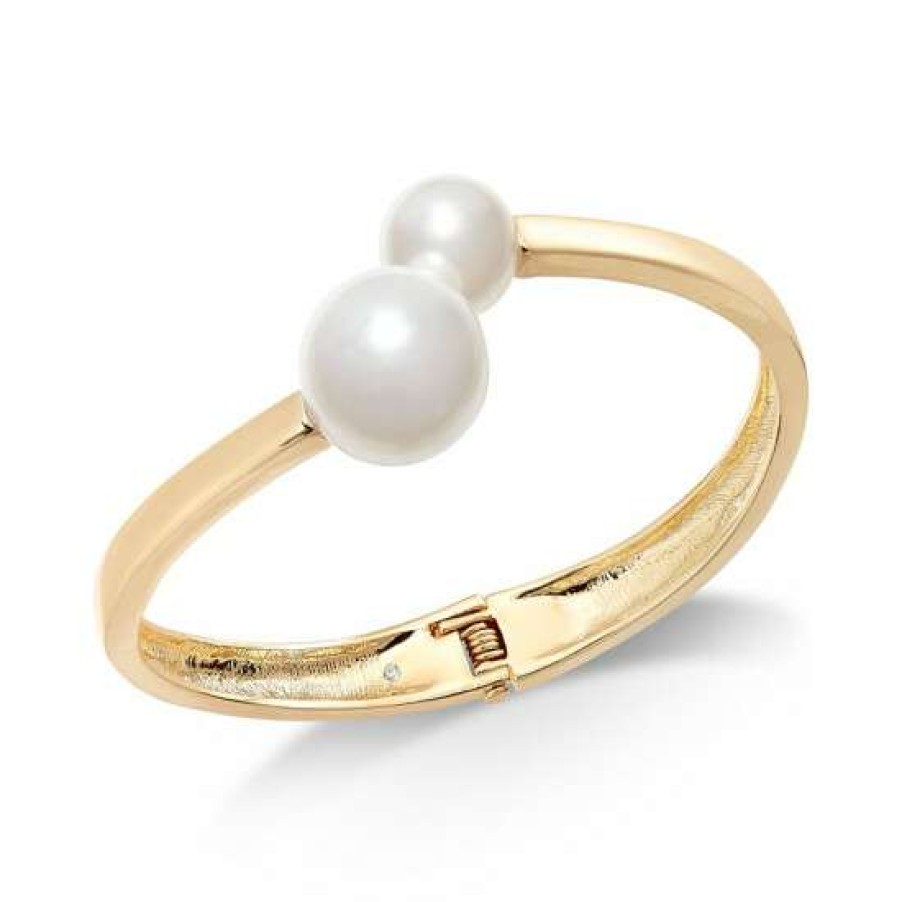 Jewelry & Watches INC International Concepts | Hot Sale Inc International Concepts Gold-Tone & Imitation Pearl Bangle Bracelet, Created For Macy'S Gold Pearl