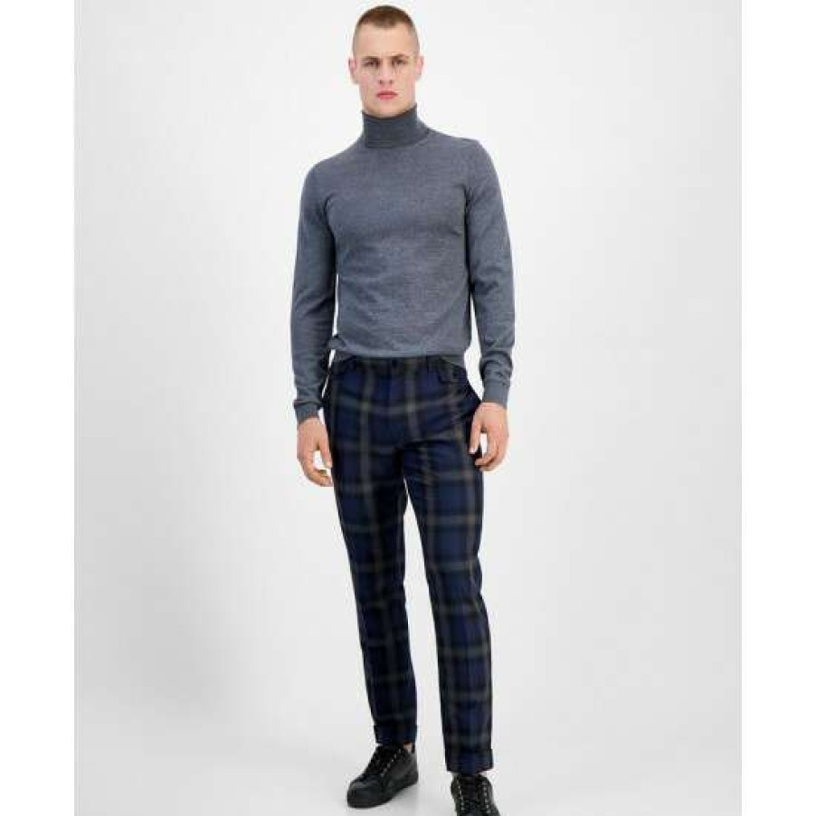 Men INC International Concepts | New Inc International Concepts Men'S Slim-Fit Shadow Plaid Suit Pants, Created For Macy'S Navy Combo