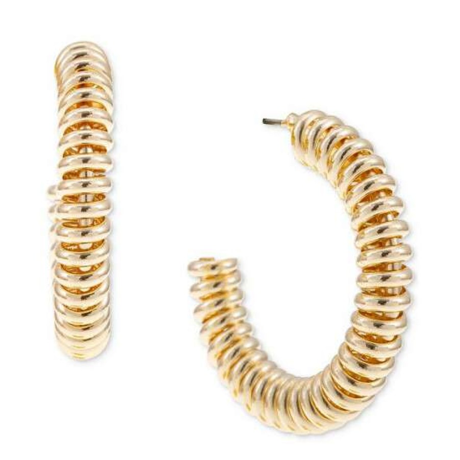 Jewelry & Watches INC International Concepts | Best Reviews Of Inc International Concepts Tone Medium Spiral C-Hoop Earrings, 1.55, Created For Macy'S Gold