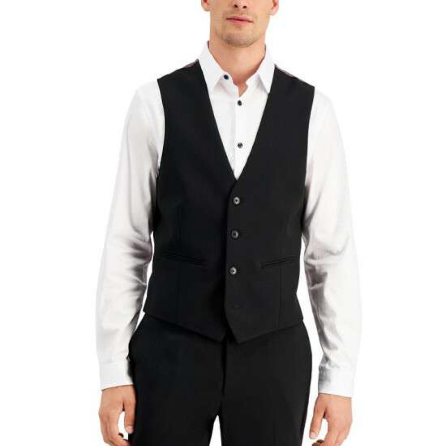 Men INC International Concepts | New Inc International Concepts Men'S Slim-Fit Black Solid Suit Vest, Created For Macy'S Deep Black