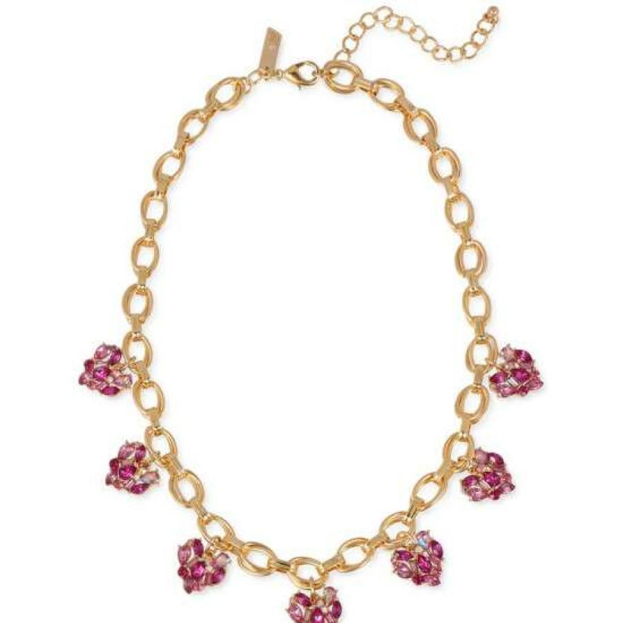 Jewelry & Watches INC International Concepts | Hot Sale Inc International Concepts Gold-Tone Mixed Stone Shaky Heart Statement Necklace, 17 + 3 Extender, Created For Macy'S Multi