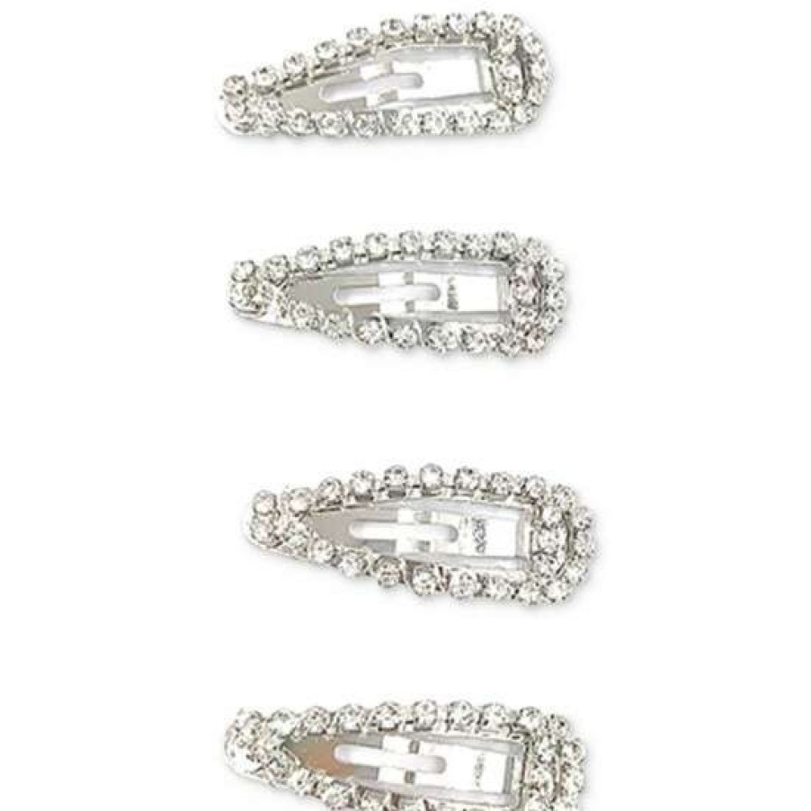 Jewelry & Watches INC International Concepts | New Inc International Concepts 4-Pc. Tone Pave Open Hair Barrette Set, Created For Macy'S Silver