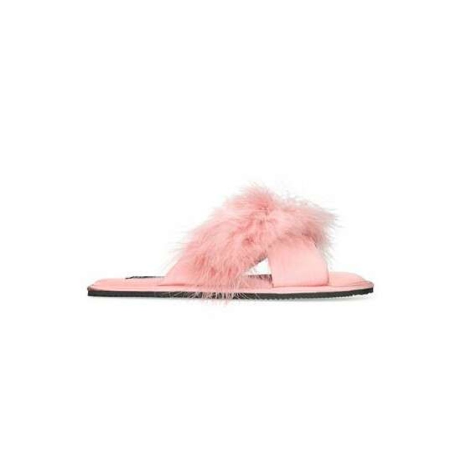 Shoes INC International Concepts | Best Deal Inc International Concepts Women'S Satin Marabou Slide Slippers, Created For Macy'S