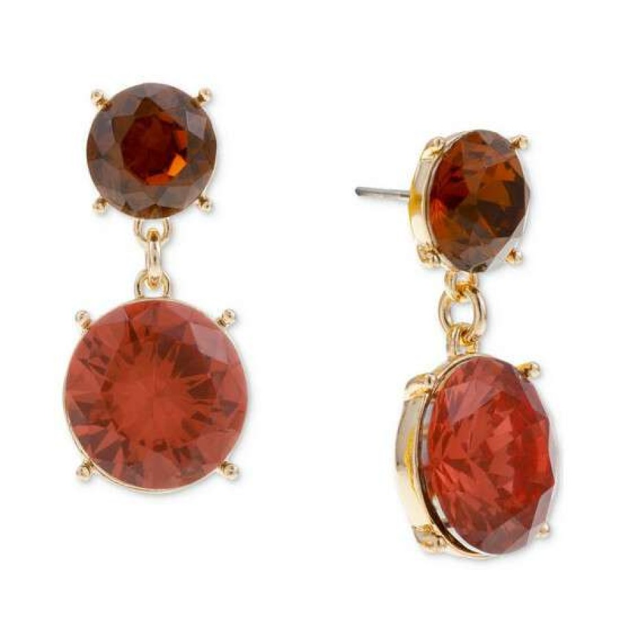 Jewelry & Watches INC International Concepts | Flash Sale Inc International Concepts Gold-Tone Mixed Stone Drop Earrings, Created For Macy'S Red