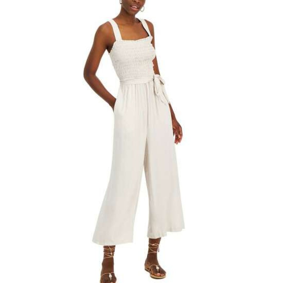 Women INC International Concepts | Cheap Inc International Concepts Women'S Smocked-Bodice Jumpsuit, Created For Macy'S Adobe Beige