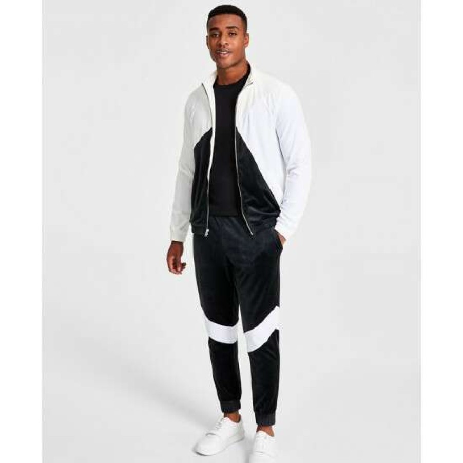 Men INC International Concepts | Cheap Inc International Concepts Men'S Regular-Fit Pieced Colorblocked Velour Jacket, Created For Macy'S