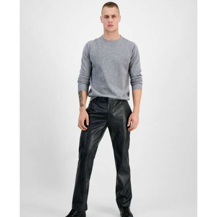 Men INC International Concepts | Buy Inc International Concepts Men'S Jonny Slim-Fit Faux-Leather Suit Pants, Created For Macy'S Deep Black