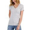 Women INC International Concepts | New Inc International Concepts Women'S Embellished V-Neck Top, Created For Macy'S Heather Belle Grey