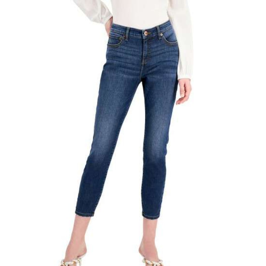 Women INC International Concepts | Brand New Inc International Concepts Petite Madison Curvy-Fit Mid-Rise Skinny Jeans, Created For Macy'S Dk Indigo