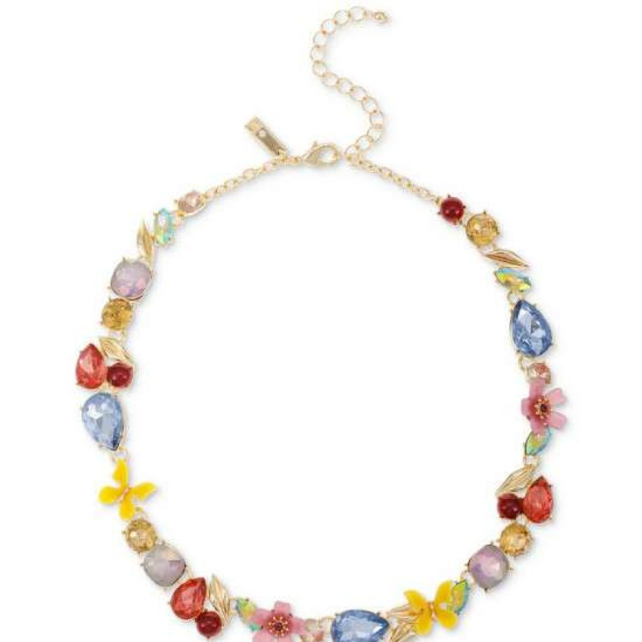 Jewelry & Watches INC International Concepts | Best Pirce Inc International Concepts Gold-Tone Color Mixed Stone Flower & Butterfly All-Around Collar Necklace, 17 + 3 Extender, Created For Macy'S Multi