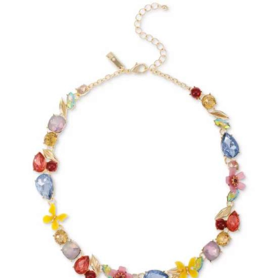 Jewelry & Watches INC International Concepts | Best Pirce Inc International Concepts Gold-Tone Color Mixed Stone Flower & Butterfly All-Around Collar Necklace, 17 + 3 Extender, Created For Macy'S Multi