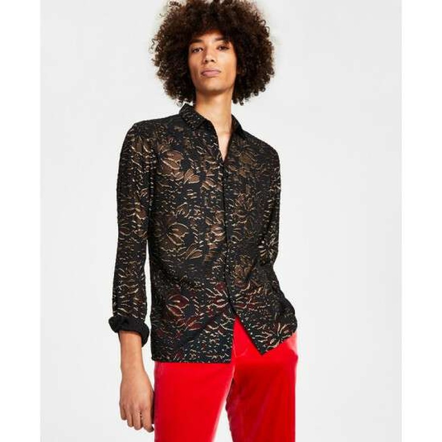 Men INC International Concepts | Best Reviews Of Inc International Concepts Men'S Stanton Long-Sleeve Floral Jacquard Shirt, Created For Macy'S Deep Black