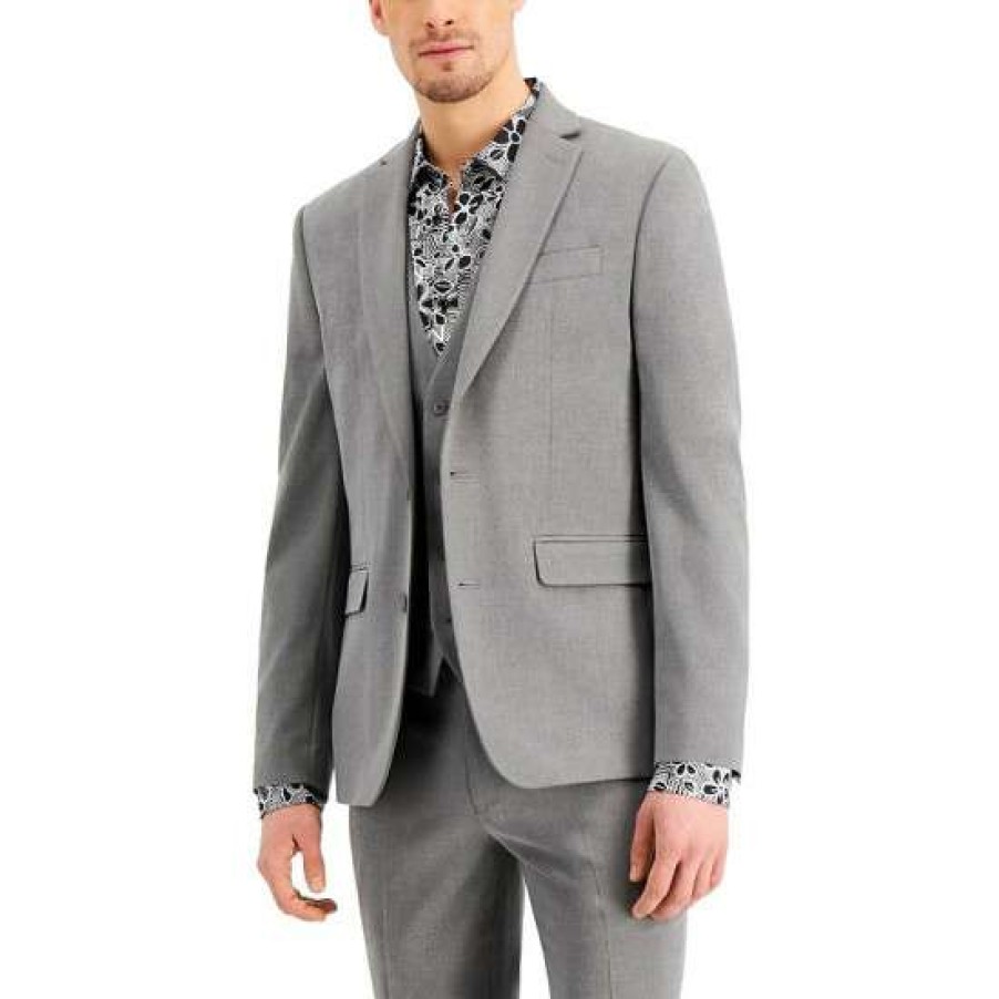 Men INC International Concepts | Best Sale Inc International Concepts Men'S Slim-Fit Gray Solid Suit Jacket, Created For Macy'S Pure Grey