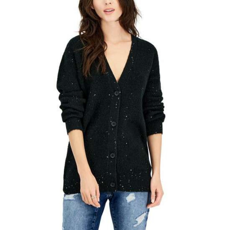 Women INC International Concepts | Best Deal Inc International Concepts Women'S Sequined Cardigan, Created For Macy'S Deep Black