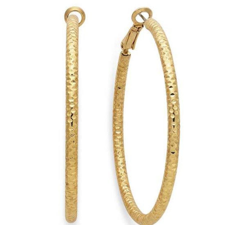 Jewelry & Watches INC International Concepts | Cheapest Inc International Concepts Medium Textured Hoop Earrings, 2, Created For Macy'S