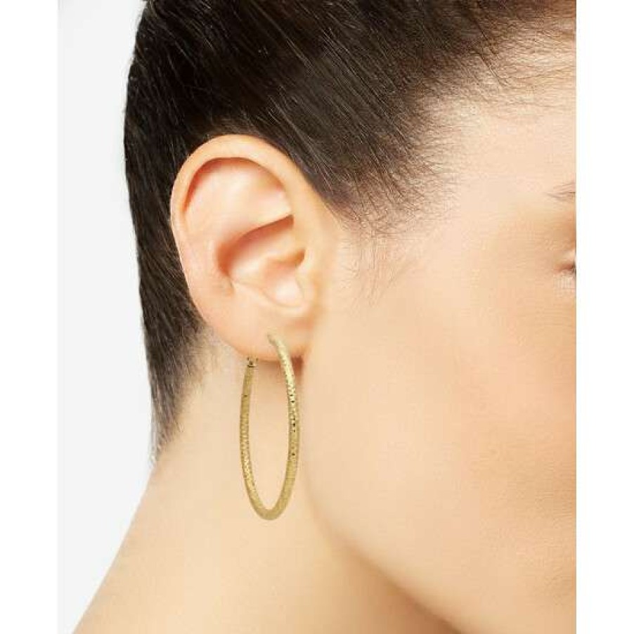 Jewelry & Watches INC International Concepts | Cheapest Inc International Concepts Medium Textured Hoop Earrings, 2, Created For Macy'S