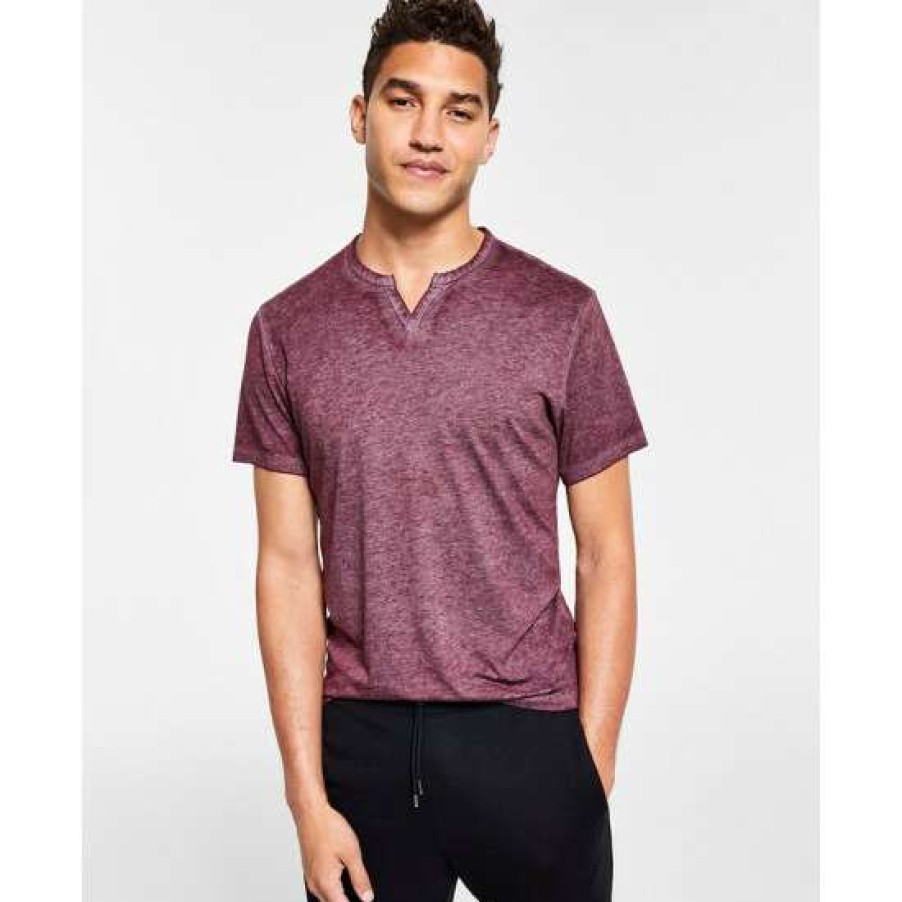 Men INC International Concepts | Discount Inc International Concepts Men'S Split-Neck T-Shirt, Created For Macy'S Port