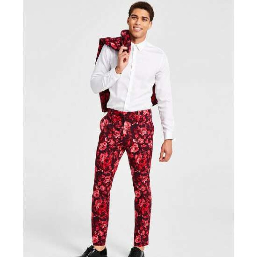 Men INC International Concepts | Brand New Inc International Concepts Men'S Roscoe Slim-Fit Floral-Print Suit Pants, Created For Macy'S Port